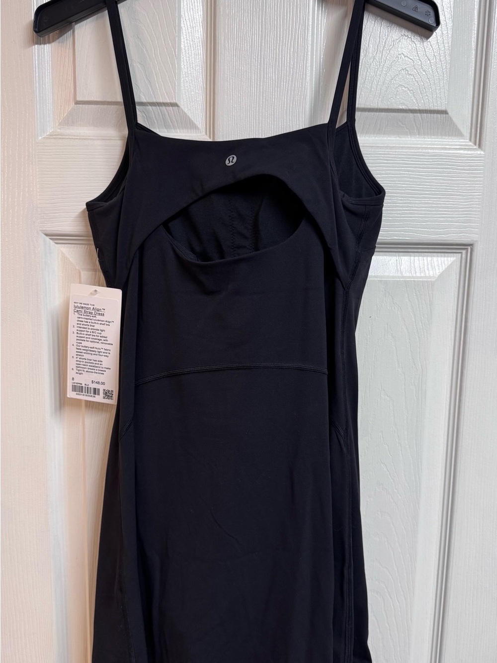 lululemon Black Strappy Midi Dress with Front Cutout